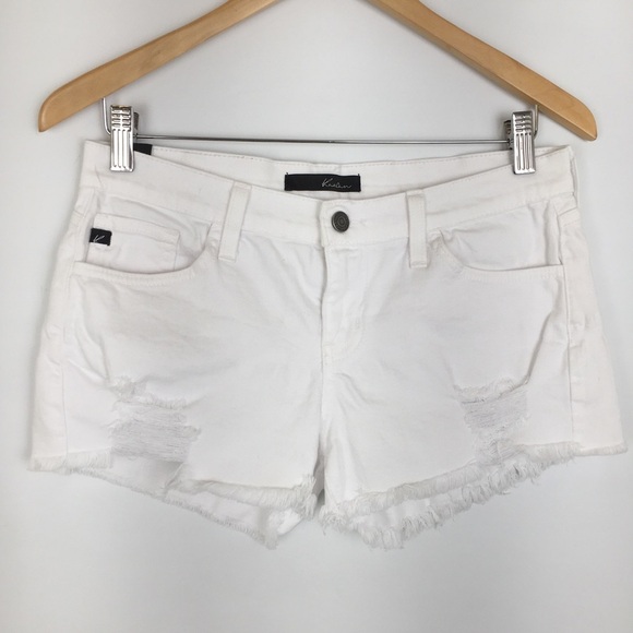 KanCan Hillary Raw Hem Distressed Denim Short White Women’s Size 27 The Buckle - Picture 3 of 13